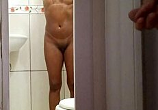 Stepfather spies on stepdaughter masturbating in the bath. Is he tempted to fuck her ass?