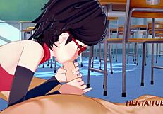 boku no hero hentai with bakugou and sarada having school sex