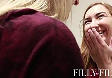 Emotional stepsister lesbian encounter with passionate pussy licking