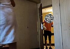 Double pizza dare with naked milf ass!