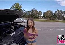 fucked this tiny 18+ teen 18+ that was broken down