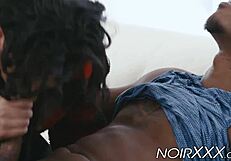 Latino gay hunk armond rizzo gets rimmed and intensely anally fucked by big black cock