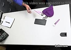 Latina teen caught stealing makeup gets confronted by mall cop in the shop