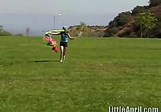 hey, that teen april is rubbing her clit outdoors while sucking on a popsicle, feeling so naughty with her brunette babe vibes