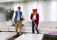 wow, look at that big ass bouncing on stepmom, her natural tits and blonde hair driving me wild.