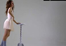 Flexible teen Ursula Fe teases naked in acrobatic gym workout