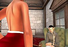 La jeune épouse du père noël baise avec les elfes