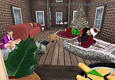 La jeune épouse du père noël baise avec les elfes