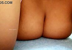 Myanmar girlfriend shows off her sexy tits on webcam with friend