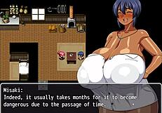 Tanned Girl Natsuki's Massive Tits Massaged By Pervy Carpenter In Hentai Game