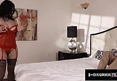 3rdDegreeFilms - Brunette Milf Mona Azar Hops on Friends for Intense Fucking