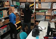 Milf LP Officer Slams Male Shoplifter in Office