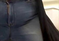 Feeling Wild Peeing, Sniffing My Panties in Bathroom