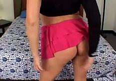 Busty mature babe caught with huge natural tits bouncing