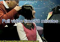 लंबे बालों का फेटिश वीडियो टेसिंग हेयरजॉब के साथ