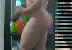 Stunning Latina shemale escort shows off hot body for wild sex