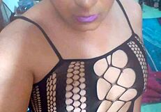 Stunning Latina shemale escort shows off hot body for wild sex