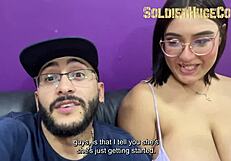 she wanted to show me her huge tits and i decided to show her my huge cock and my huge load of cum