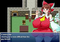 Reimu gets brainwashed and becomes prostitute in garage