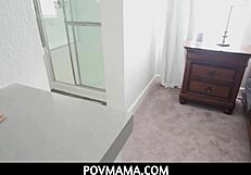 Povmama Can't Help But Fuck His Horny Stepmom With Deepthroat And Handjob In The Bedroom