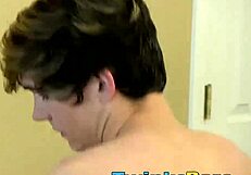 Two slim gay twinks swap blowjobs and pound each other in a bareback frenzy.