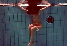 watch alla's big tits and juicy pussy as she swims naked in the hot pool