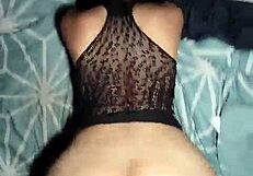 The brunette I hired yesterday has a beautiful ass in lingerie