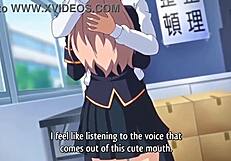 Schoolgirls Bent Over in Anime Threesome