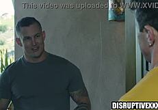 Gay buff brings his neighbor a cum filled donut muscular gays