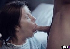 Bobbi pulls the orderly's pants down! Gets on her knees for a blowjob!