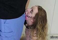 Slutty sweetie brought to butt hole asylum for painful anal therapy!