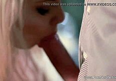 slow and sensual cfnm blowjob turns intense with gagging and choking