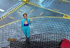 First kiss with redhead Haylee in space