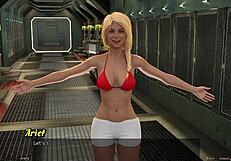 First kiss with redhead Haylee in space