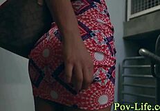 teen gargles cum in pov blowjob scene