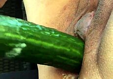 Asian mature wife masturbates outside with sensual foot play