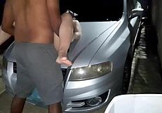 Horny wife offers wet pussy in backyard