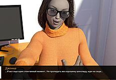 Deepthroat action with big cock in gameplay part 4