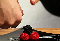 Hey, watch this cfnm handjob with cum dripping on candy berries for a tasty treat!