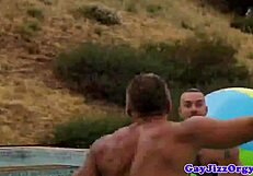 orgy loving hunks in hardcore outdoor anal blowjob group fun.