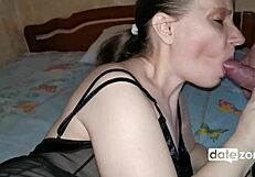 Mature man cums hard in broken condom during wild POV