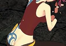 sex with tattoed lilith in 3d hentai featuring moaning and doggystyle