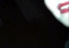 german blonde milf with cum on face in public