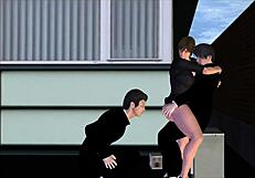 Yuna-sensei visits home, bound in bondage with big ass