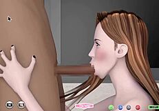 Hentai beauty with colossal tits gets blowjob and creampie