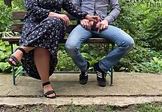 can you imagine a chubby milf mother in law giving a kinky handjob outdoors in the public park while amateurs watch?