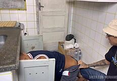 Neighbor plumber arrives for uncensored blowjob