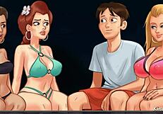 Blond cheerleader fucked on beach by big dick football player