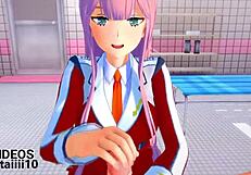 Zero Two Performs Blowjob In Hentai Anime