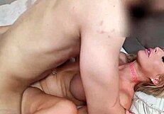 Camera man spitroasts blonde slut